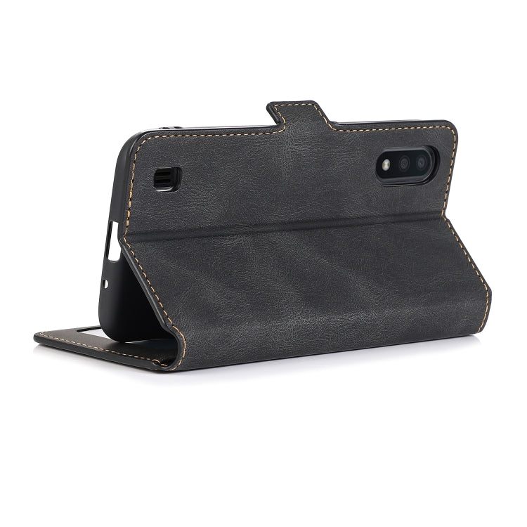 For Samsung Galaxy A01 Retro Magnetic Closing Clasp Horizontal Flip Leather Case with Holder & Card Slots & Photo Frame & Wallet