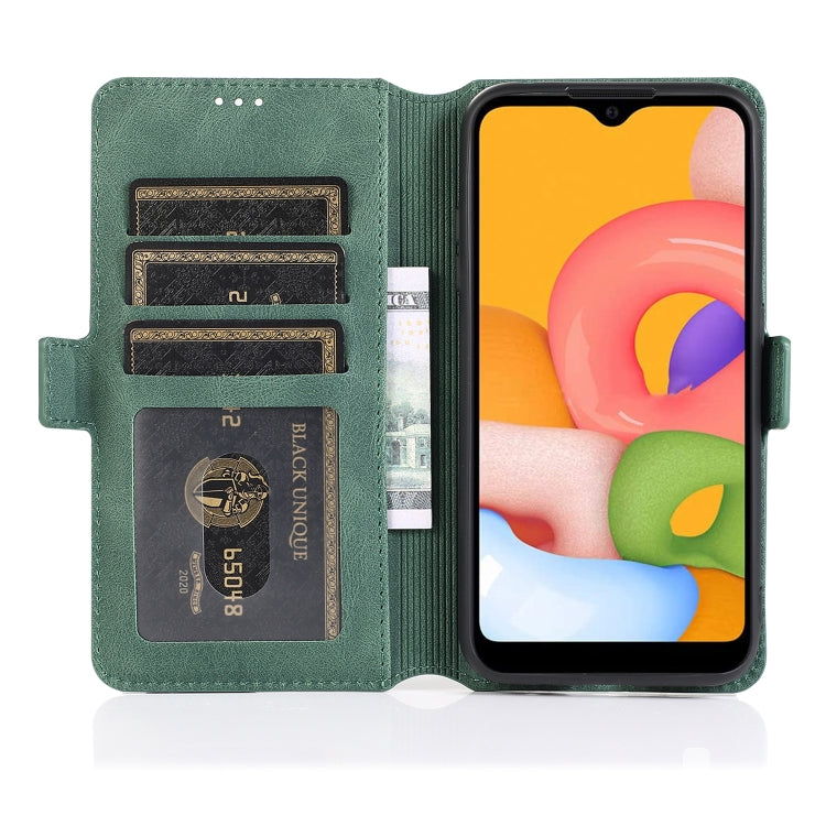 For Samsung Galaxy A01 Retro Magnetic Closing Clasp Horizontal Flip Leather Case with Holder & Card Slots & Photo Frame & Wallet