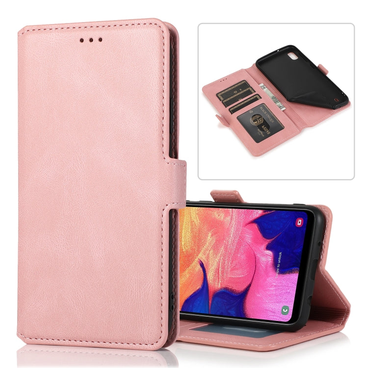 For Samsung Galaxy A10 Retro Magnetic Closing Clasp Horizontal Flip Leather Case with Holder & Card Slots & Photo Frame & Wallet