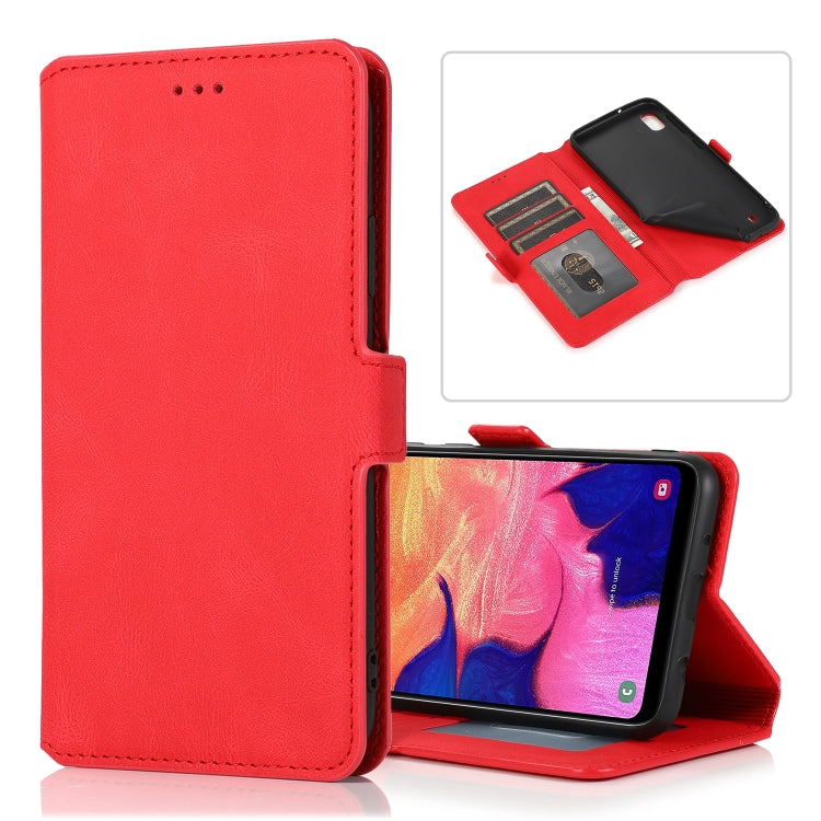 For Samsung Galaxy A10 Retro Magnetic Closing Clasp Horizontal Flip Leather Case with Holder & Card Slots & Photo Frame & Wallet