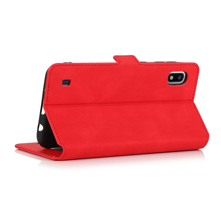 For Samsung Galaxy A10 Retro Magnetic Closing Clasp Horizontal Flip Leather Case with Holder & Card Slots & Photo Frame & Wallet