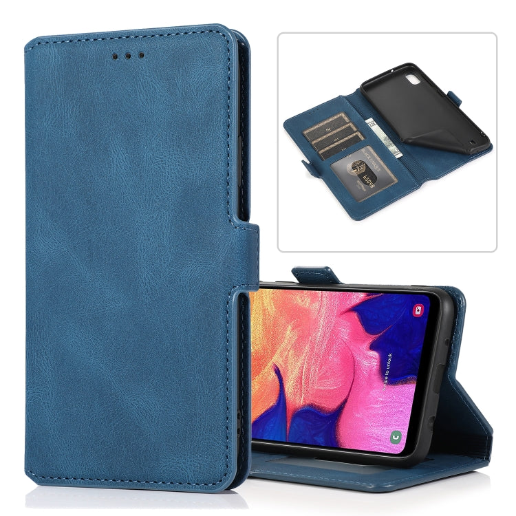 For Samsung Galaxy A10 Retro Magnetic Closing Clasp Horizontal Flip Leather Case with Holder & Card Slots & Photo Frame & Wallet