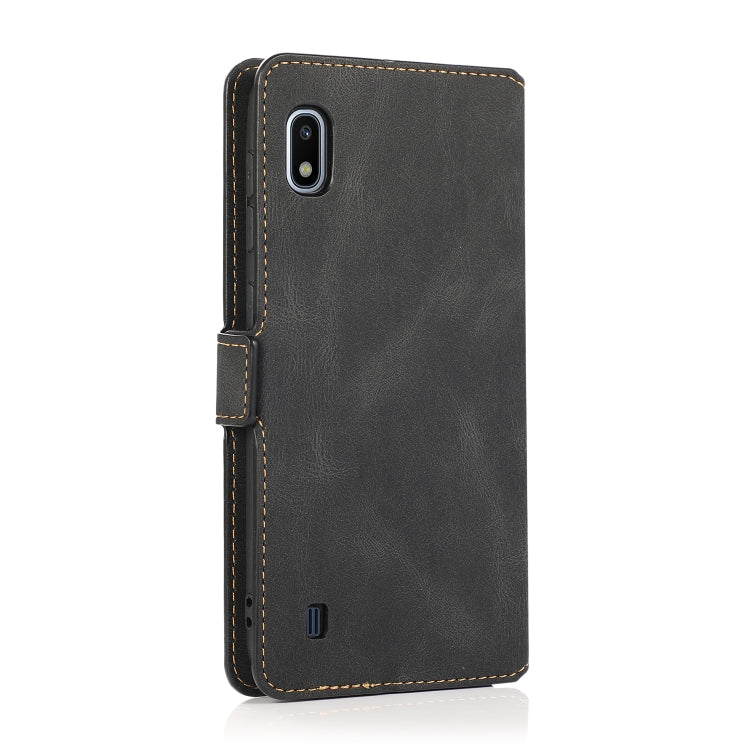 For Samsung Galaxy A10 Retro Magnetic Closing Clasp Horizontal Flip Leather Case with Holder & Card Slots & Photo Frame & Wallet