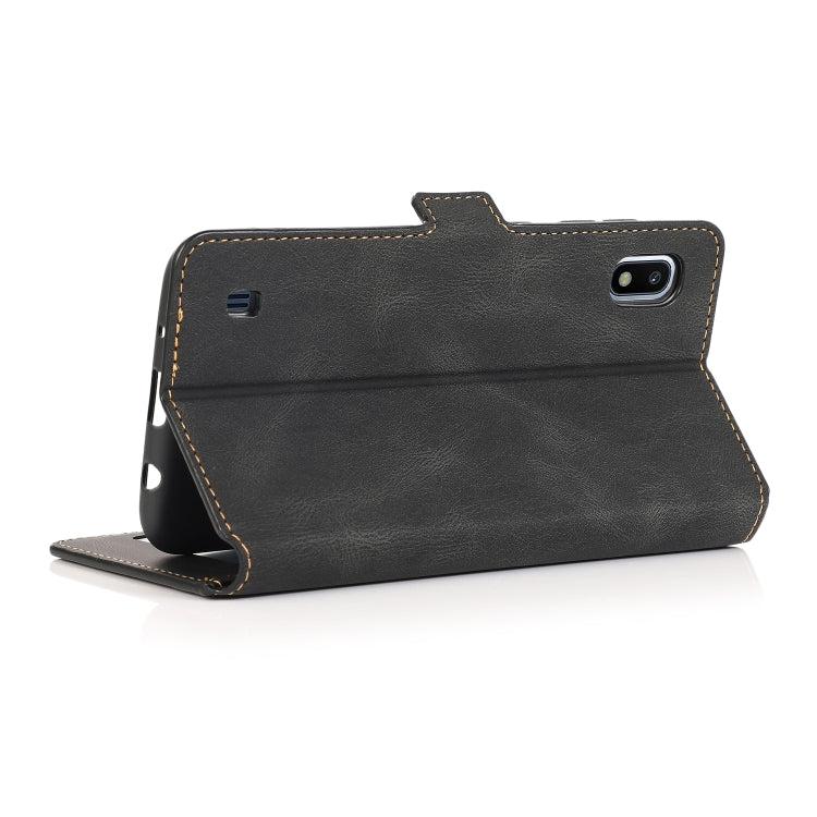 For Samsung Galaxy A10 Retro Magnetic Closing Clasp Horizontal Flip Leather Case with Holder & Card Slots & Photo Frame & Wallet