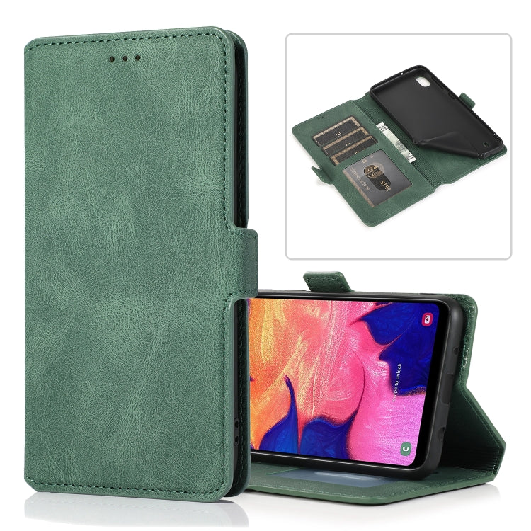 For Samsung Galaxy A10 Retro Magnetic Closing Clasp Horizontal Flip Leather Case with Holder & Card Slots & Photo Frame & Wallet