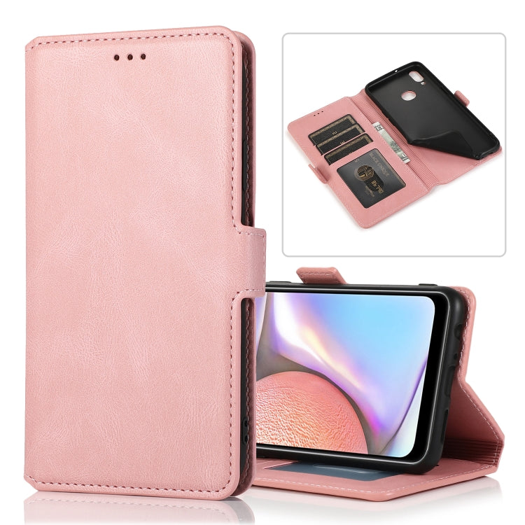 For Samsung Galaxy A10s Retro Magnetic Closing Clasp Horizontal Flip Leather Case with Holder & Card Slots & Photo Frame & Wallet
