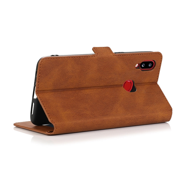 For Samsung Galaxy A10s Retro Magnetic Closing Clasp Horizontal Flip Leather Case with Holder & Card Slots & Photo Frame & Wallet