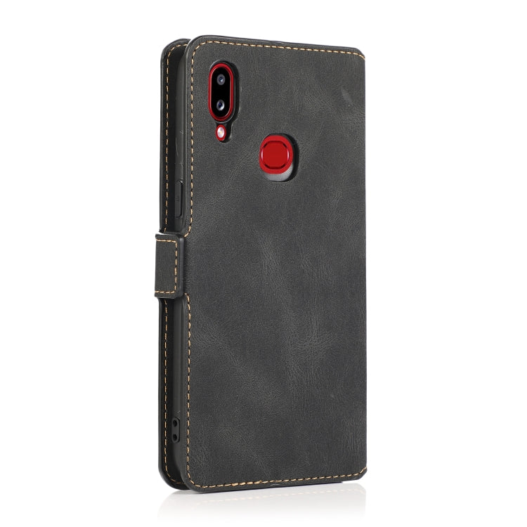 For Samsung Galaxy A10s Retro Magnetic Closing Clasp Horizontal Flip Leather Case with Holder & Card Slots & Photo Frame & Wallet
