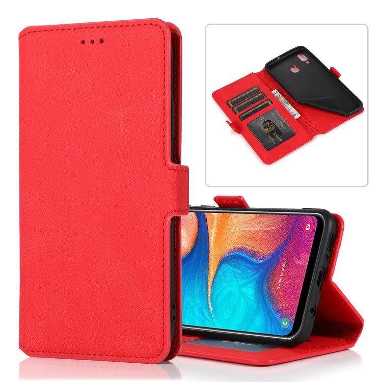 For Samsung Galaxy A20 & A30 Retro Magnetic Closing Clasp Horizontal Flip Leather Case with Holder & Card Slots & Photo Frame & Wallet
