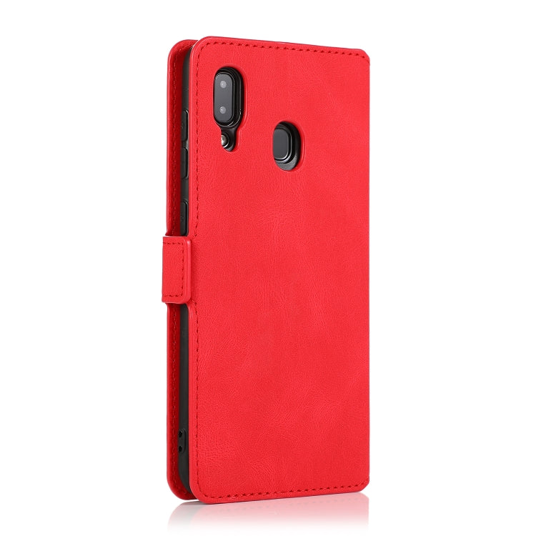 For Samsung Galaxy A20 & A30 Retro Magnetic Closing Clasp Horizontal Flip Leather Case with Holder & Card Slots & Photo Frame & Wallet