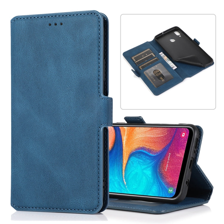 For Samsung Galaxy A20 & A30 Retro Magnetic Closing Clasp Horizontal Flip Leather Case with Holder & Card Slots & Photo Frame & Wallet