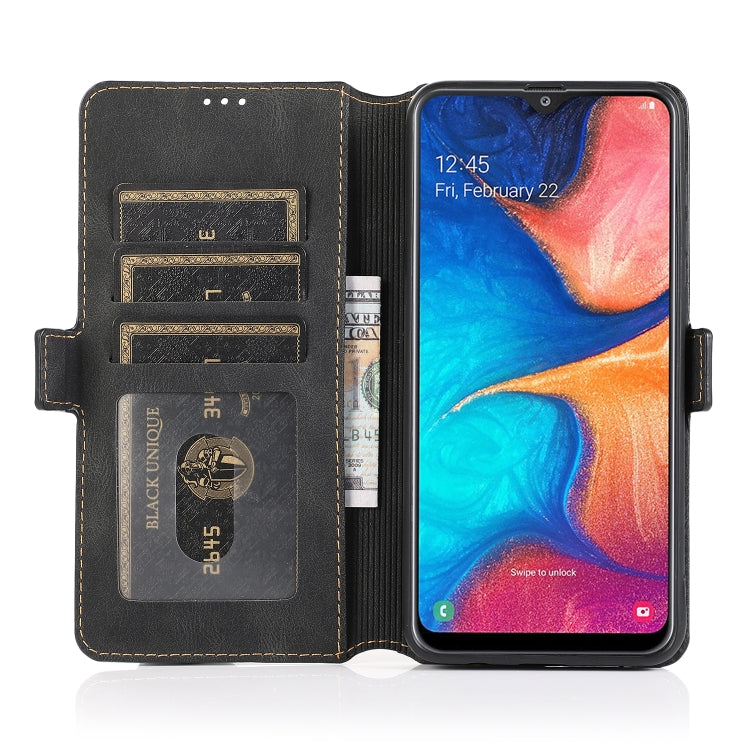 For Samsung Galaxy A20 & A30 Retro Magnetic Closing Clasp Horizontal Flip Leather Case with Holder & Card Slots & Photo Frame & Wallet
