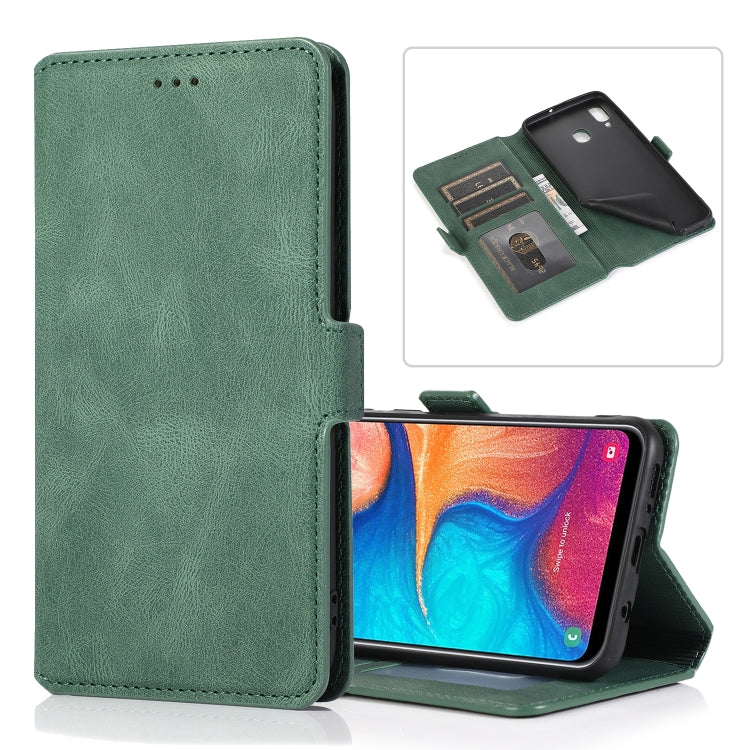 For Samsung Galaxy A20 & A30 Retro Magnetic Closing Clasp Horizontal Flip Leather Case with Holder & Card Slots & Photo Frame & Wallet