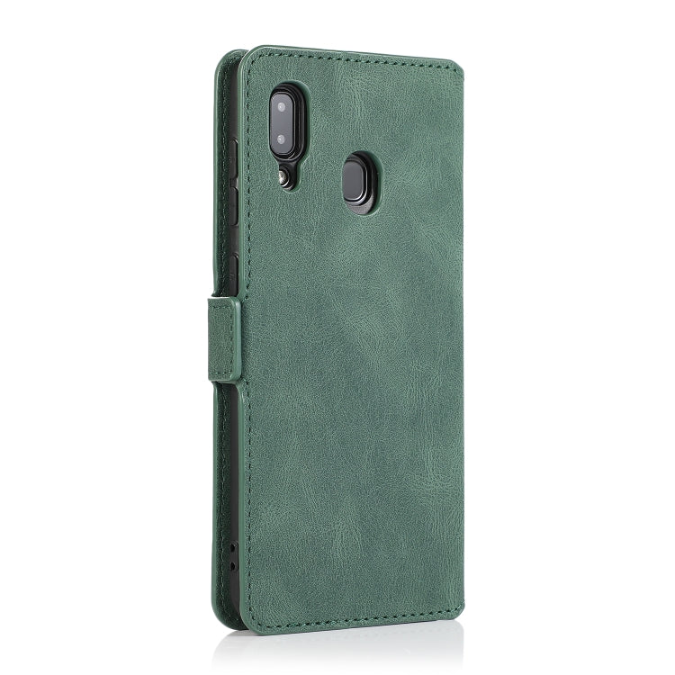 For Samsung Galaxy A20 & A30 Retro Magnetic Closing Clasp Horizontal Flip Leather Case with Holder & Card Slots & Photo Frame & Wallet