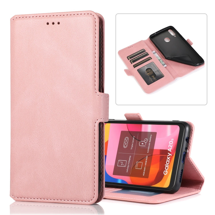 For Samsung Galaxy A20s Retro Magnetic Closing Clasp Horizontal Flip Leather Case with Holder & Card Slots & Photo Frame & Wallet