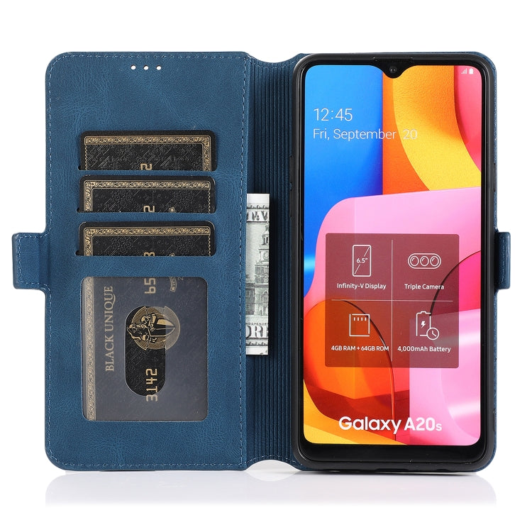 For Samsung Galaxy A20s Retro Magnetic Closing Clasp Horizontal Flip Leather Case with Holder & Card Slots & Photo Frame & Wallet
