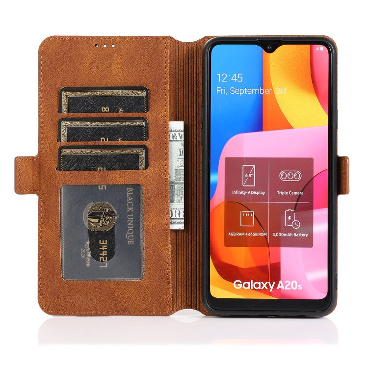 For Samsung Galaxy A20s Retro Magnetic Closing Clasp Horizontal Flip Leather Case with Holder & Card Slots & Photo Frame & Wallet
