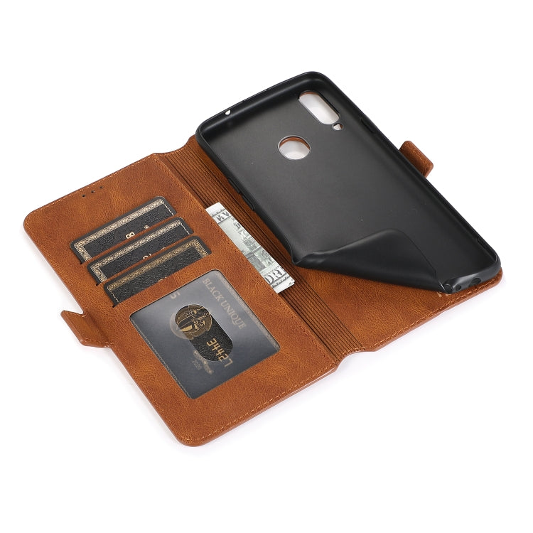 For Samsung Galaxy A20s Retro Magnetic Closing Clasp Horizontal Flip Leather Case with Holder & Card Slots & Photo Frame & Wallet