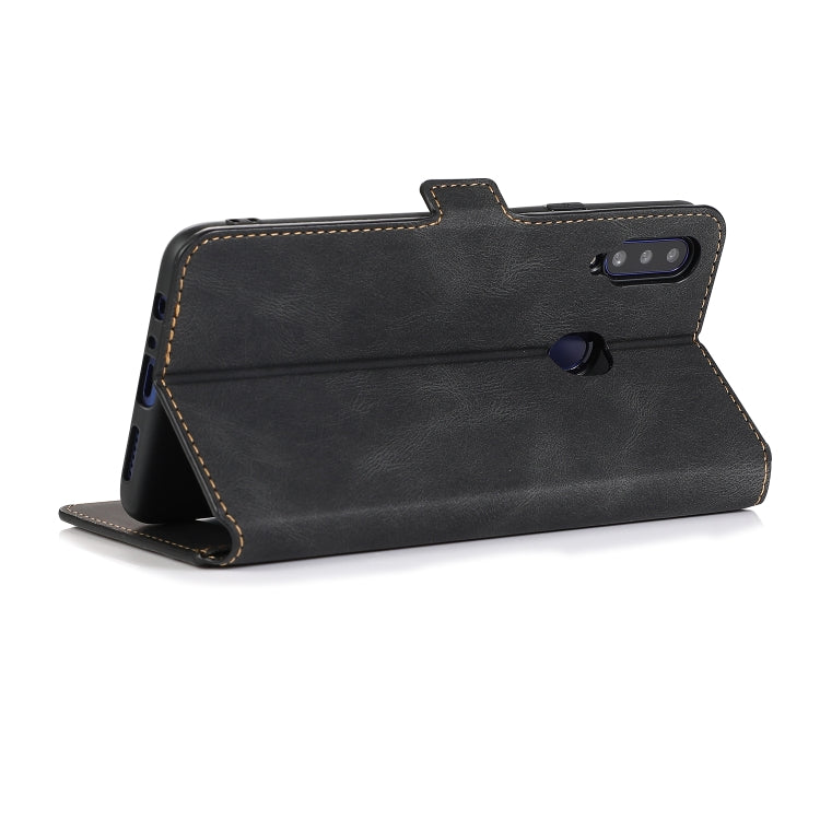 For Samsung Galaxy A20s Retro Magnetic Closing Clasp Horizontal Flip Leather Case with Holder & Card Slots & Photo Frame & Wallet