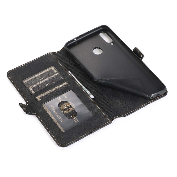 For Samsung Galaxy A20s Retro Magnetic Closing Clasp Horizontal Flip Leather Case with Holder & Card Slots & Photo Frame & Wallet