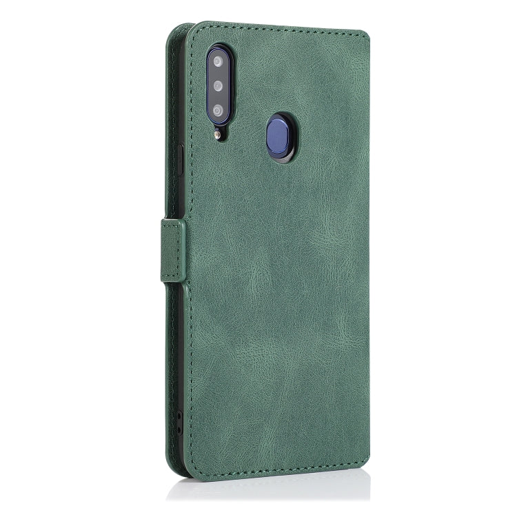 For Samsung Galaxy A20s Retro Magnetic Closing Clasp Horizontal Flip Leather Case with Holder & Card Slots & Photo Frame & Wallet