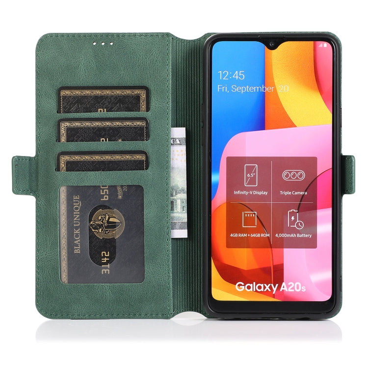 For Samsung Galaxy A20s Retro Magnetic Closing Clasp Horizontal Flip Leather Case with Holder & Card Slots & Photo Frame & Wallet