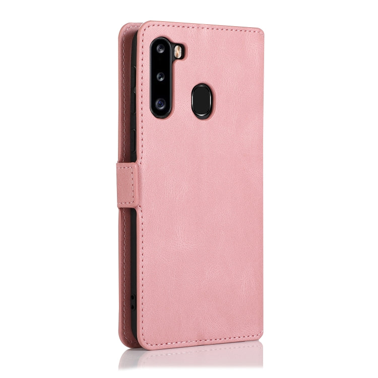 For Samsung Galaxy A21 Retro Magnetic Closing Clasp Horizontal Flip Leather Case with Holder & Card Slots & Photo Frame & Wallet