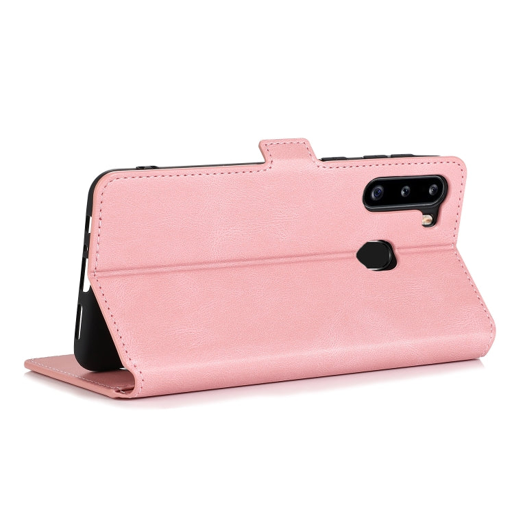 For Samsung Galaxy A21 Retro Magnetic Closing Clasp Horizontal Flip Leather Case with Holder & Card Slots & Photo Frame & Wallet