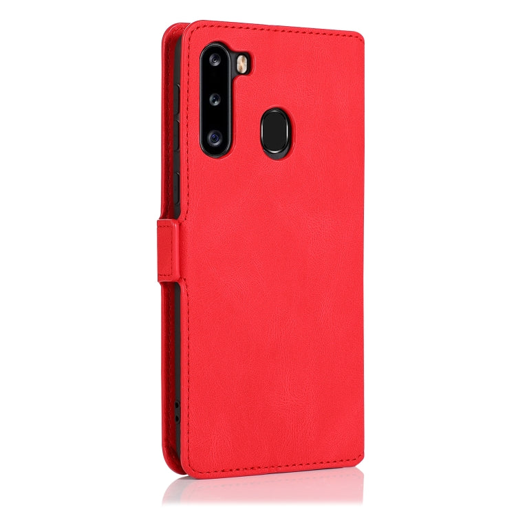 For Samsung Galaxy A21 Retro Magnetic Closing Clasp Horizontal Flip Leather Case with Holder & Card Slots & Photo Frame & Wallet
