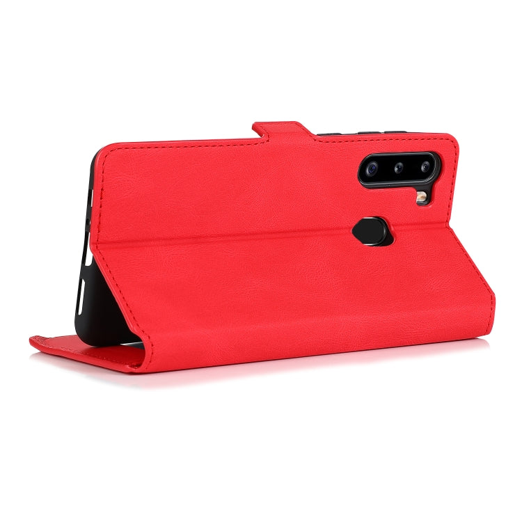 For Samsung Galaxy A21 Retro Magnetic Closing Clasp Horizontal Flip Leather Case with Holder & Card Slots & Photo Frame & Wallet