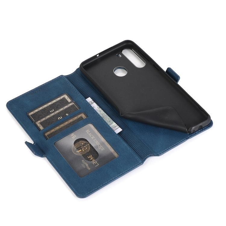 For Samsung Galaxy A21 Retro Magnetic Closing Clasp Horizontal Flip Leather Case with Holder & Card Slots & Photo Frame & Wallet