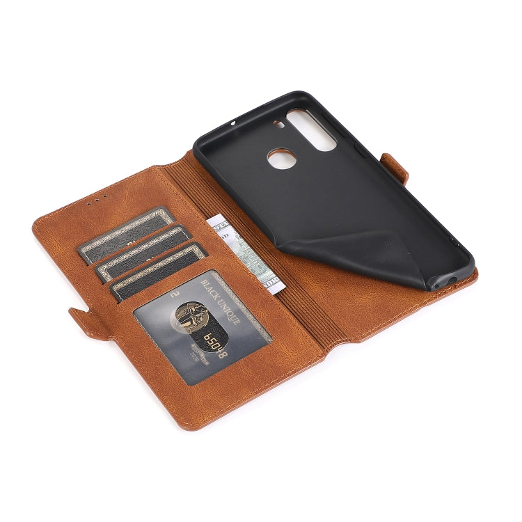 For Samsung Galaxy A21 Retro Magnetic Closing Clasp Horizontal Flip Leather Case with Holder & Card Slots & Photo Frame & Wallet