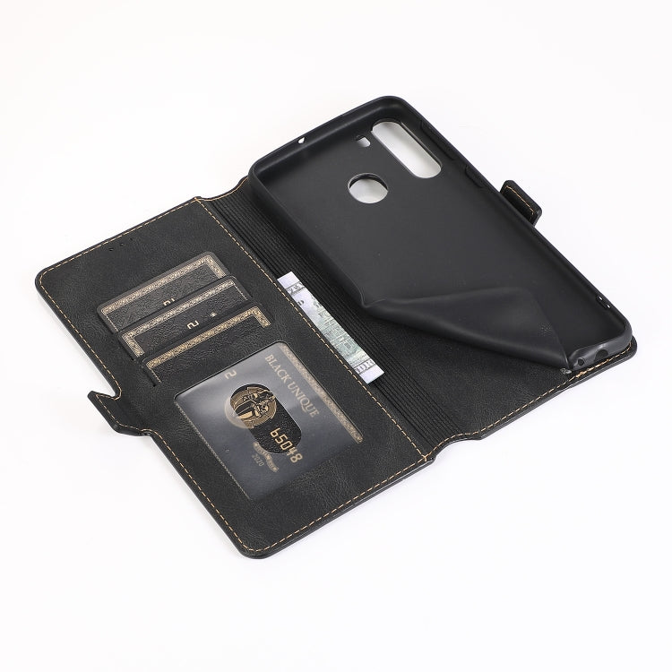 For Samsung Galaxy A21 Retro Magnetic Closing Clasp Horizontal Flip Leather Case with Holder & Card Slots & Photo Frame & Wallet