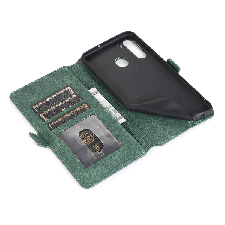 For Samsung Galaxy A21 Retro Magnetic Closing Clasp Horizontal Flip Leather Case with Holder & Card Slots & Photo Frame & Wallet
