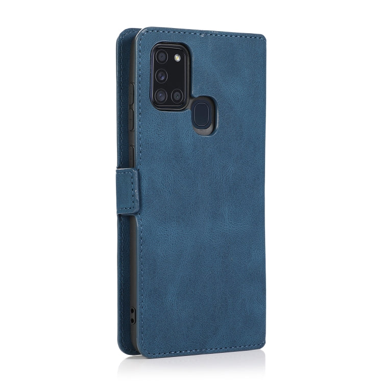 For Samsung Galaxy A21s Retro Magnetic Closing Clasp Horizontal Flip Leather Case with Holder & Card Slots & Photo Frame & Wallet