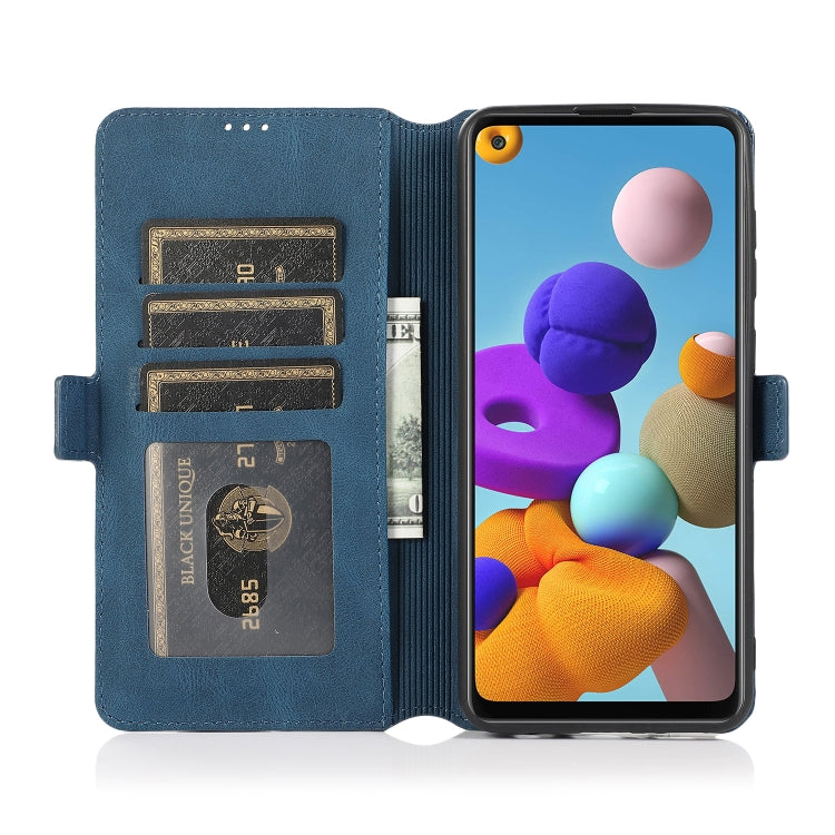 For Samsung Galaxy A21s Retro Magnetic Closing Clasp Horizontal Flip Leather Case with Holder & Card Slots & Photo Frame & Wallet