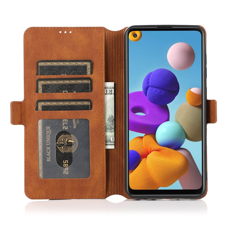 For Samsung Galaxy A21s Retro Magnetic Closing Clasp Horizontal Flip Leather Case with Holder & Card Slots & Photo Frame & Wallet