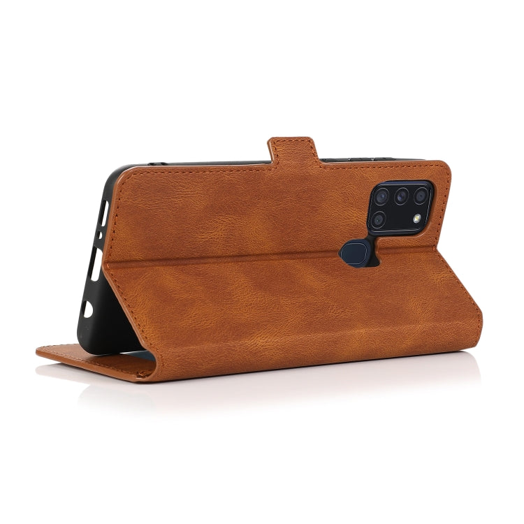 For Samsung Galaxy A21s Retro Magnetic Closing Clasp Horizontal Flip Leather Case with Holder & Card Slots & Photo Frame & Wallet