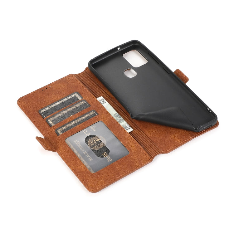 For Samsung Galaxy A21s Retro Magnetic Closing Clasp Horizontal Flip Leather Case with Holder & Card Slots & Photo Frame & Wallet
