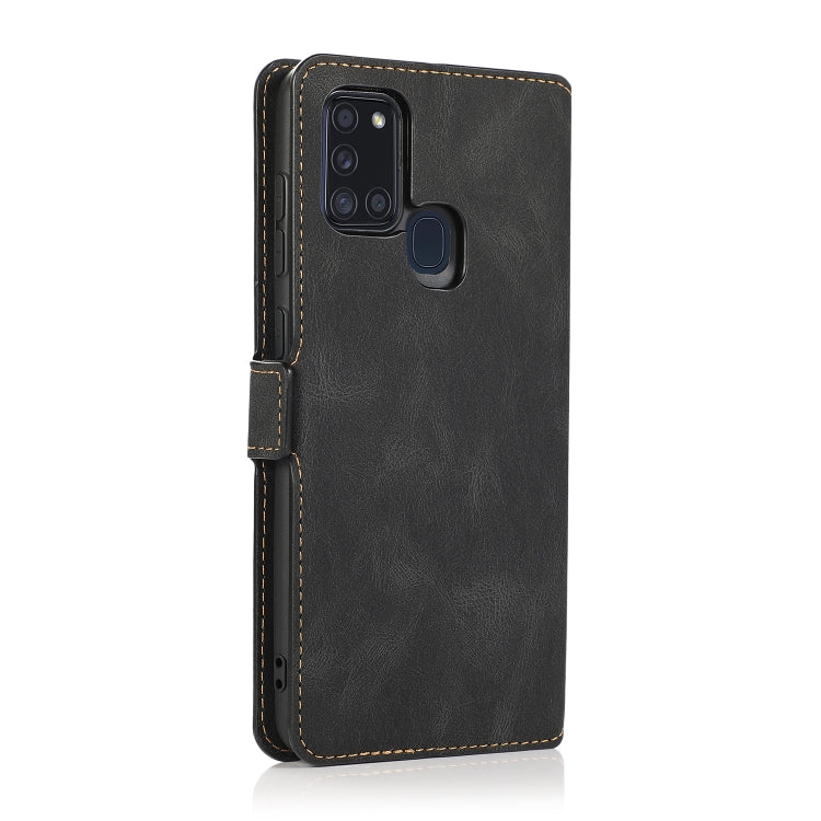 For Samsung Galaxy A21s Retro Magnetic Closing Clasp Horizontal Flip Leather Case with Holder & Card Slots & Photo Frame & Wallet