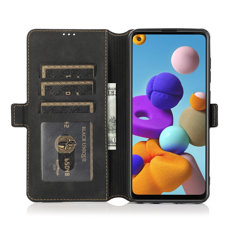 For Samsung Galaxy A21s Retro Magnetic Closing Clasp Horizontal Flip Leather Case with Holder & Card Slots & Photo Frame & Wallet