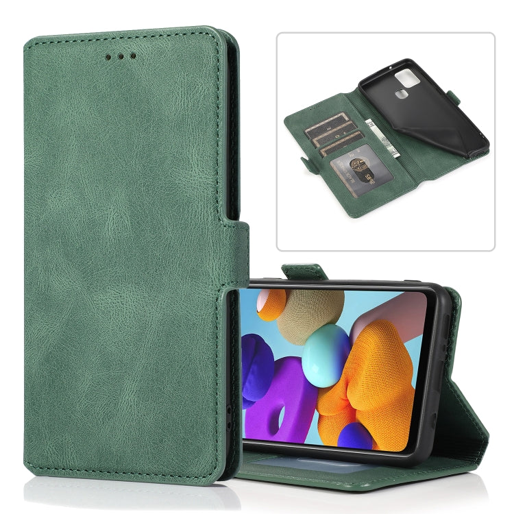 For Samsung Galaxy A21s Retro Magnetic Closing Clasp Horizontal Flip Leather Case with Holder & Card Slots & Photo Frame & Wallet