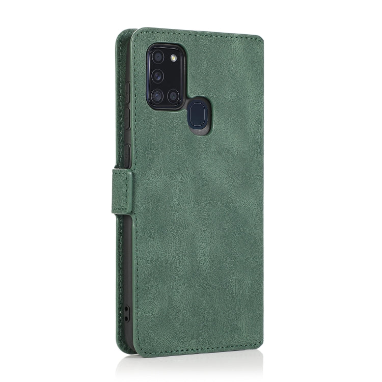 For Samsung Galaxy A21s Retro Magnetic Closing Clasp Horizontal Flip Leather Case with Holder & Card Slots & Photo Frame & Wallet