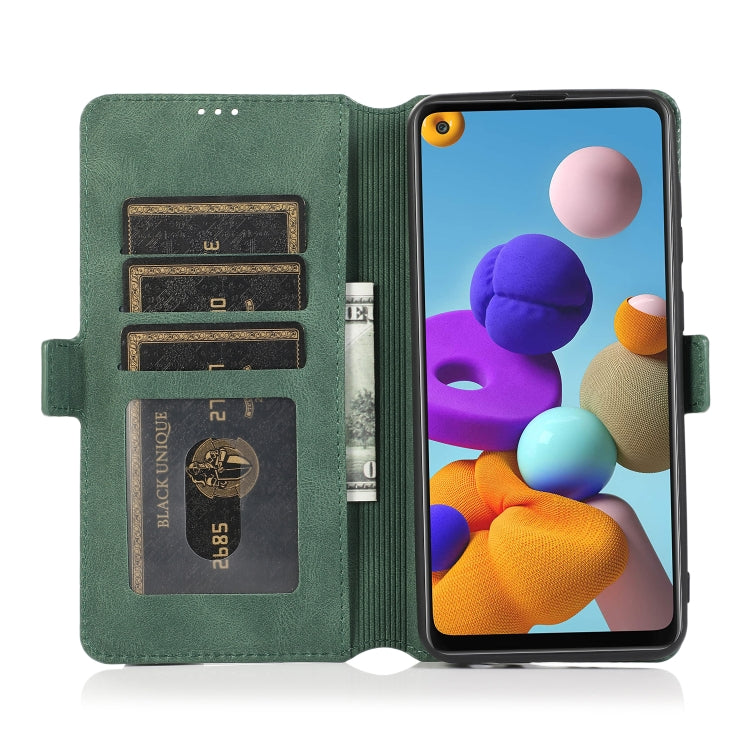 For Samsung Galaxy A21s Retro Magnetic Closing Clasp Horizontal Flip Leather Case with Holder & Card Slots & Photo Frame & Wallet