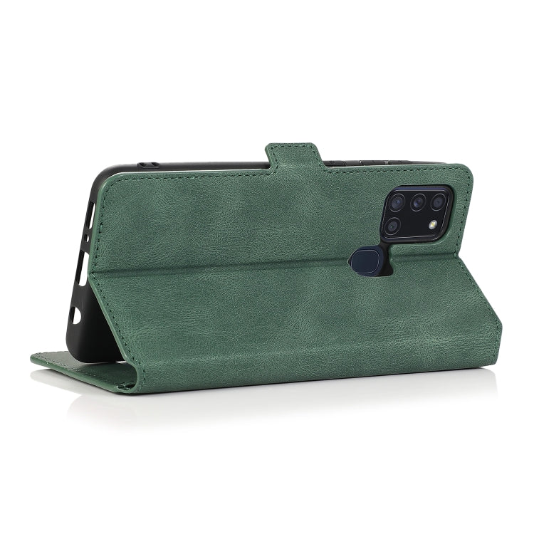 For Samsung Galaxy A21s Retro Magnetic Closing Clasp Horizontal Flip Leather Case with Holder & Card Slots & Photo Frame & Wallet