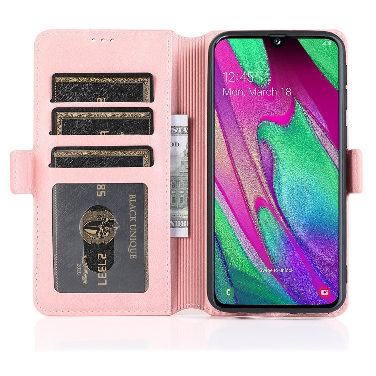 For Samsung Galaxy A40 Retro Magnetic Closing Clasp Horizontal Flip Leather Case with Holder & Card Slots & Photo Frame & Wallet