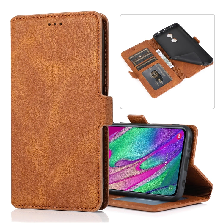 For Samsung Galaxy A40 Retro Magnetic Closing Clasp Horizontal Flip Leather Case with Holder & Card Slots & Photo Frame & Wallet