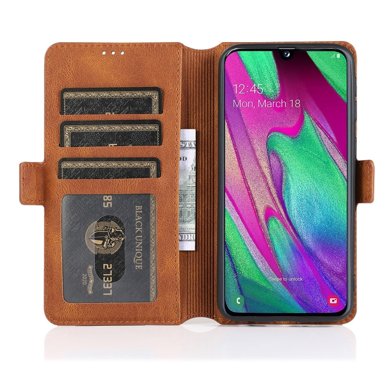 For Samsung Galaxy A40 Retro Magnetic Closing Clasp Horizontal Flip Leather Case with Holder & Card Slots & Photo Frame & Wallet