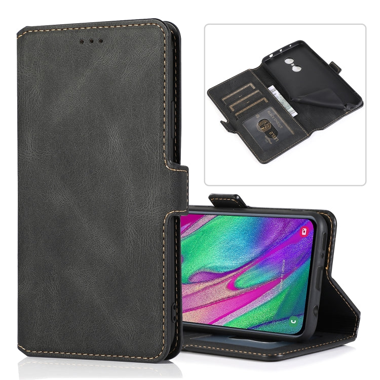 For Samsung Galaxy A40 Retro Magnetic Closing Clasp Horizontal Flip Leather Case with Holder & Card Slots & Photo Frame & Wallet