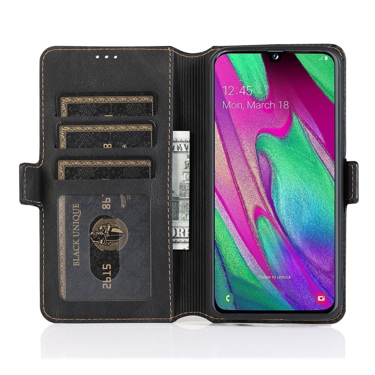 For Samsung Galaxy A40 Retro Magnetic Closing Clasp Horizontal Flip Leather Case with Holder & Card Slots & Photo Frame & Wallet